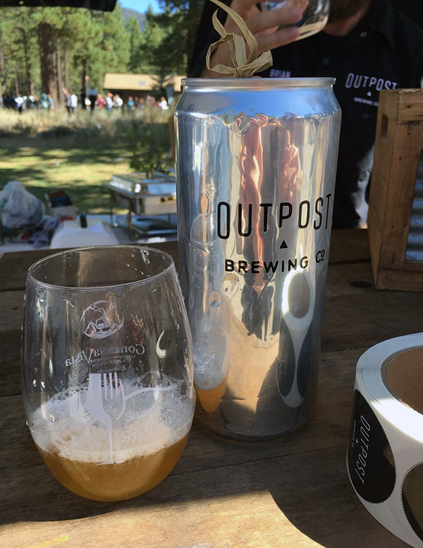 Outpost Brewing Co. Can of beer and glass of beer